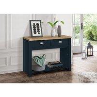 Birlea Highgate 2 Drawer Console Table Navy And Oak, Blue