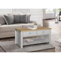 Birlea Highgate 2 Drawer Coffee Table Grey And Oak, Grey