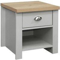 Birlea Highgate 1 Drawer Lamp Table Grey And Oak, Grey