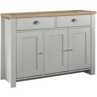 Birlea Highgate 3 Door 2 Drawer Sideboard Grey And Oak, Grey
