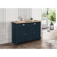 Birlea Highgate 3 Door 2 Drawer Sideboard Navy And Oak, Blue