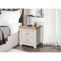 Birlea Highgate 2 Drawer Bedside Cream And Oak, Cream