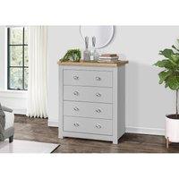 Birlea Highgate 4 Drawer Chest Grey And Oak, Grey