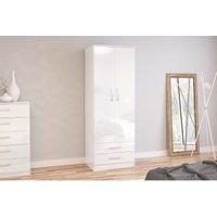Birlea Lynx 2 Door Combi Wardrobe White, White