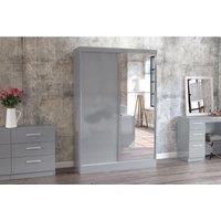 Birlea Lynx 2 Door Sliding Wardrobe With Mirror Grey, Grey