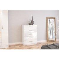 Birlea Lynx 5 Drawer Chest White, White
