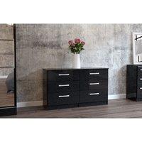 Birlea Lynx 6 Drawer Chest Black, Black