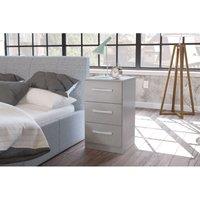Birlea Lynx 3 Drawer Bedside Table Grey, Grey
