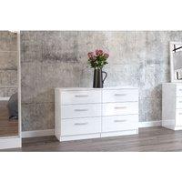 Birlea Lynx 6 Drawer Chest White, White