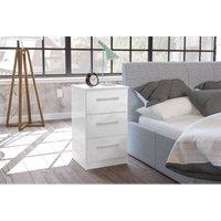 Birlea Lynx 3 Drawer Bedside Table White, White