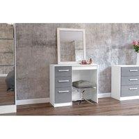 Birlea Lynx 3 Drawer Dressing Table White And Grey, White