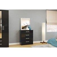 Birlea Lynx 4 Drawer Chest Black, Black