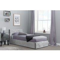 Birlea 90Cm Berlin Fabric Birlea Ottoman Bed Steel Crushed Velvet, Grey