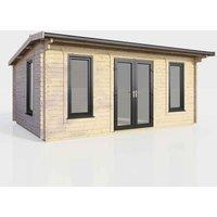 Power 18' x 10' Apex Log Cabin - Central Doors, Brown