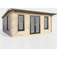 Power 18' x 12' Apex Log Cabin - Central Doors, Brown