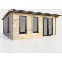 Power 18' x 12' Apex Log Cabin - Right Hand Doors, Brown