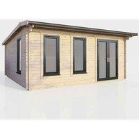 Power 18' x 14' Apex Log Cabin - Right Hand Doors, Brown