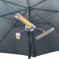 Shadow Parasol 3Kw Remote Heater - White & Silver, White
