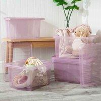 Wham Set 5 Crystal 28 Litre Box & Lid - Pink, Pink