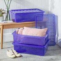 Wham Set 3 Crystal 32 Litre Box & Lid - Blue, Blue