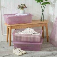 Wham Set 3 Crystal 32 Litre Box & Lid - Pink, Pink