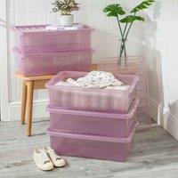 Wham Set 5 Crystal 32 Litre Box & Lid - Pink, Pink