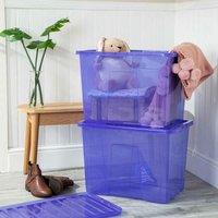 Wham Set 2 Crystal 80 Litre Box & Lid - Blue, Blue