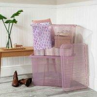 Wham Set 2 Crystal 80 Litre Box & Lid - Pink, Pink