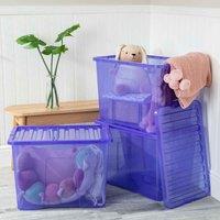 Wham Set 3 Crystal 80 Litre Box & Lid - Blue, Blue