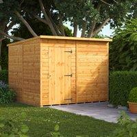 Power 8' x 8' Pent Windowless Garden Shed, Brown