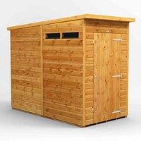 Power 4' x 8' Pent Security Shed, Brown