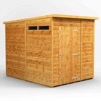 Power 6' x 8' Pent Security Shed, Brown