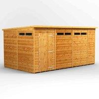 Power 14' x 8' Pent Security Shed, Brown