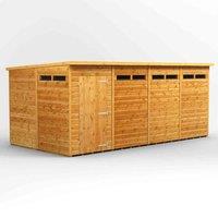 Power 16' x 8' Pent Security Shed, Brown