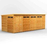 Power 18' x 8' Pent Security Shed, Brown