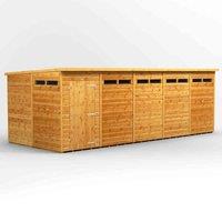 Power 20' x 8' Pent Security Shed, Brown