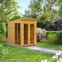 Power 4' x 8' Pent Summerhouse, Brown
