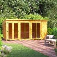 Power 14' x 8' Pent Summerhouse, Brown