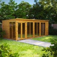 Power 18' x 8' Pent Summerhouse, Brown