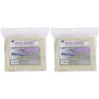 x2 JVL Safe Hard Floor Gripper Rug, 120 X 180 cm, White