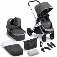 Babymore Memore Pram & Pushchair 11 Piece - Chrome Slate