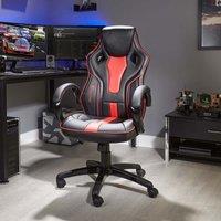 X Rocker Maverick PC Office Gaming Chair - Black & Red, Black