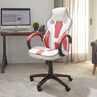 X Rocker Maverick Pc Office Gaming Chair - White & Red, White