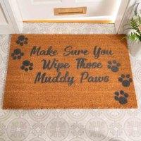 Artsy Doormats Country Home Wipe Your Paws Extra Large Doormat, Brown