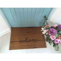 Artsy Doormats Country Home Welcome Extra Large Grey Doormat, Brown