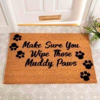 Artsy Doormats Country Home Wipe Your Paws Extra Large Grey Doormat, Brown