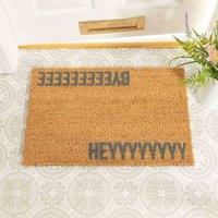 Artsy Doormats Heyyyy Byeeeee Grey Doormat, Brown