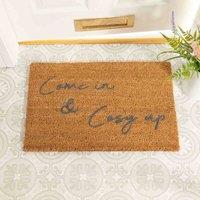 Artsy Doormats Come In & Cosy Up Grey Doormat, Brown