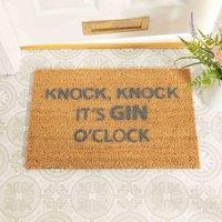 Artsy Doormats Knock Knock It's Gin O'clock Grey Doormat, Brown