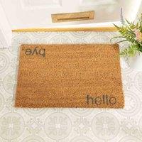 Artsy Doormats Hello Bye Grey Doormat, Brown